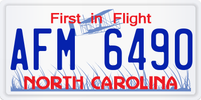 NC license plate AFM6490