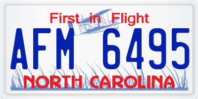 NC license plate AFM6495