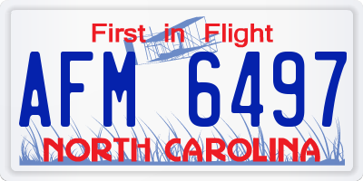 NC license plate AFM6497