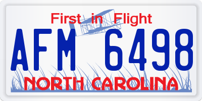 NC license plate AFM6498