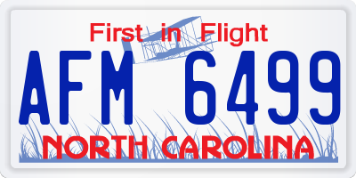 NC license plate AFM6499