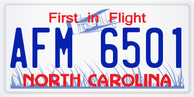NC license plate AFM6501