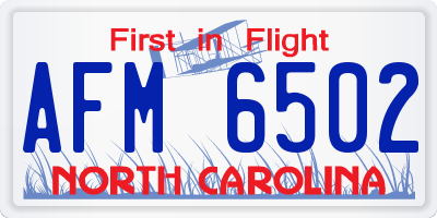 NC license plate AFM6502