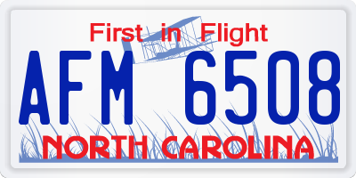 NC license plate AFM6508