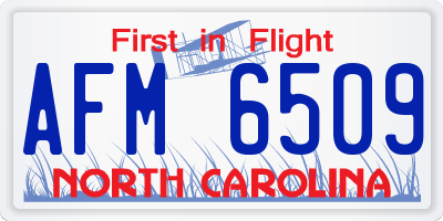 NC license plate AFM6509