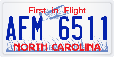 NC license plate AFM6511