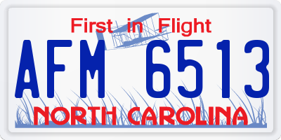 NC license plate AFM6513
