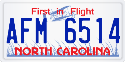 NC license plate AFM6514