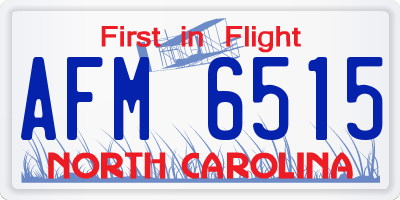 NC license plate AFM6515