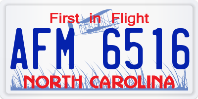 NC license plate AFM6516
