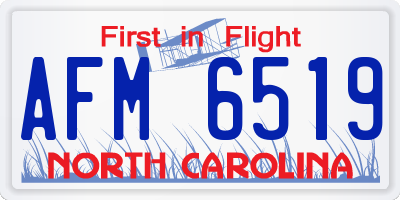NC license plate AFM6519