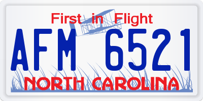 NC license plate AFM6521
