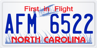 NC license plate AFM6522