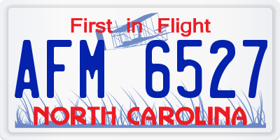 NC license plate AFM6527