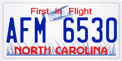 NC license plate AFM6530