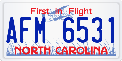 NC license plate AFM6531