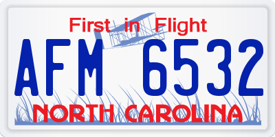 NC license plate AFM6532