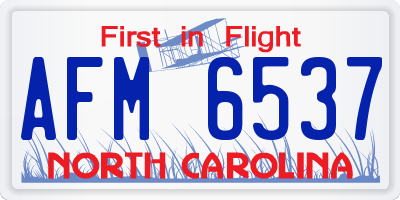 NC license plate AFM6537