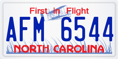 NC license plate AFM6544