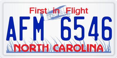 NC license plate AFM6546