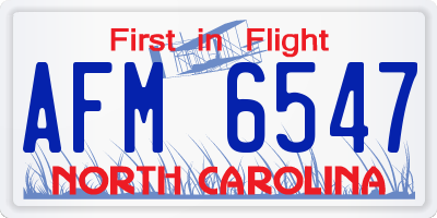 NC license plate AFM6547