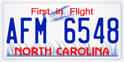 NC license plate AFM6548