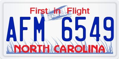 NC license plate AFM6549