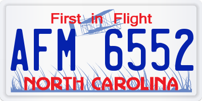 NC license plate AFM6552