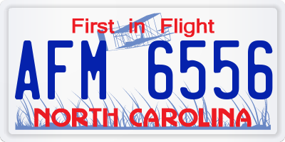 NC license plate AFM6556