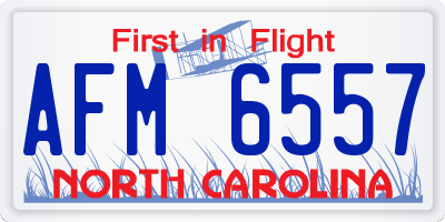 NC license plate AFM6557