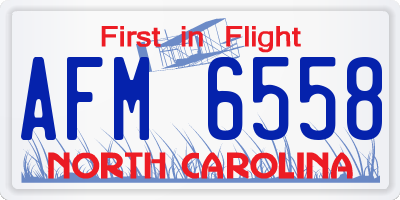 NC license plate AFM6558