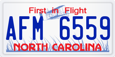 NC license plate AFM6559