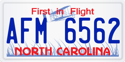 NC license plate AFM6562
