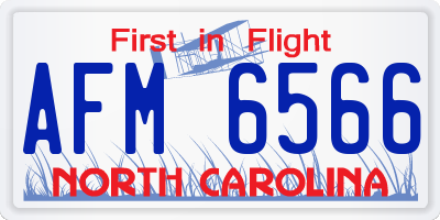 NC license plate AFM6566