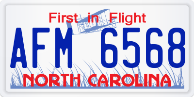 NC license plate AFM6568