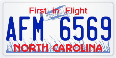 NC license plate AFM6569