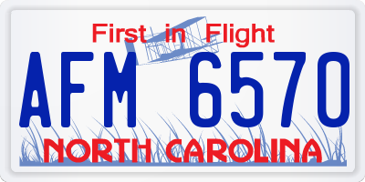 NC license plate AFM6570