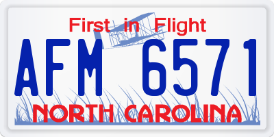 NC license plate AFM6571