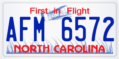 NC license plate AFM6572