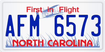 NC license plate AFM6573