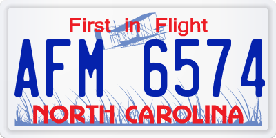 NC license plate AFM6574