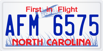 NC license plate AFM6575