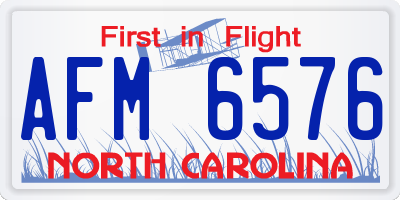 NC license plate AFM6576