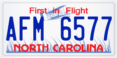 NC license plate AFM6577
