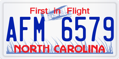 NC license plate AFM6579