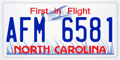 NC license plate AFM6581