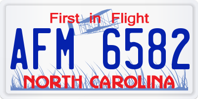 NC license plate AFM6582