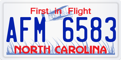 NC license plate AFM6583