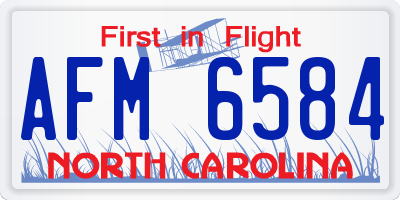 NC license plate AFM6584