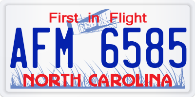 NC license plate AFM6585